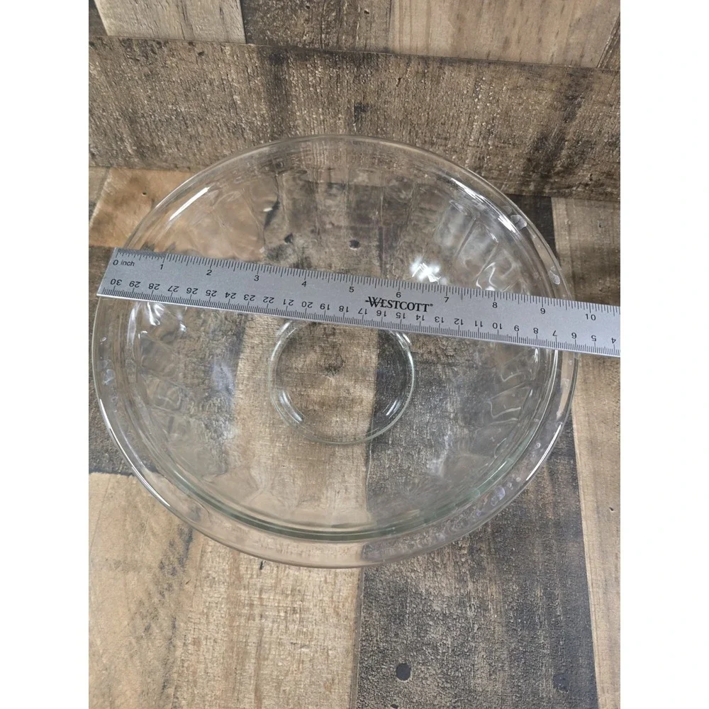 Pyrex 325 Clear Glass Mixing Bowl 2.5L Ribbed Fluted Vintage Made in USA 10 Inch